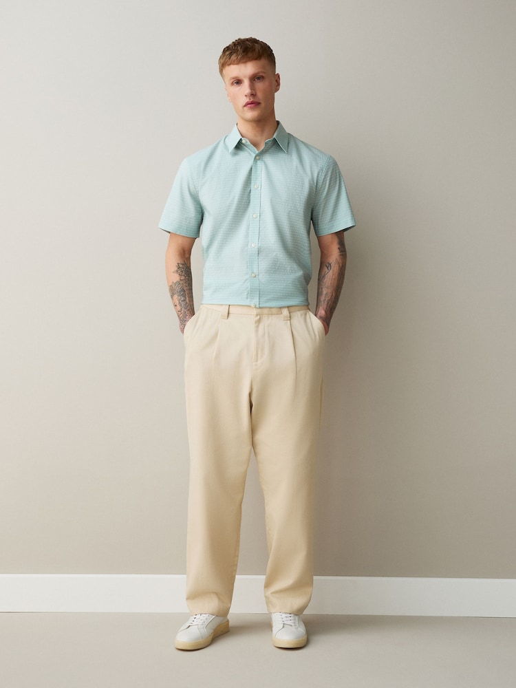 Jūros putų žalia - N. Premium Cotton Rich Smart Short Sleeve Shirt - 2 paveikslėlis iš 7 Jūros putų žalia - N. Premium Cotton Rich Smart Short Sleeve Shirt - 2 paveikslėlis iš 7