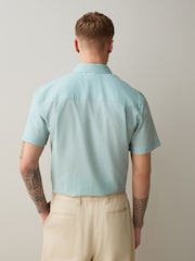 Jūros putų žalia - N. Premium Cotton Rich Smart Short Sleeve Shirt - 3 paveikslėlis iš 7