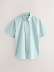 Jūros putų žalia - N. Premium Cotton Rich Smart Short Sleeve Shirt - 5 paveikslėlis iš 7