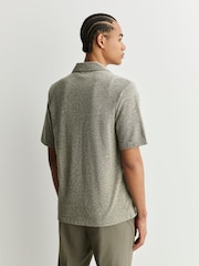 Green Cotton Linen Blend Jersey Shirt - Image 4 of 8