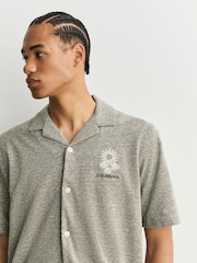 Green Cotton Linen Blend Jersey Shirt - Image 5 of 8