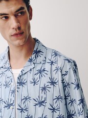 palmeira azul - Camisa de manga curta estampada - Imagem 4 de 7