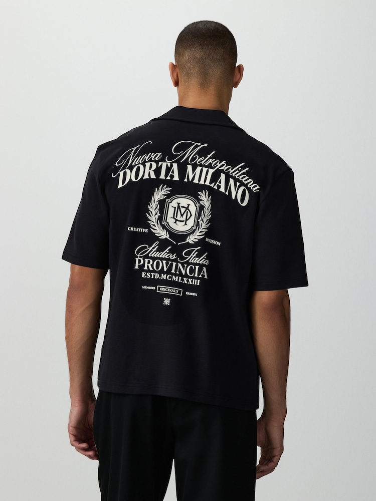 Black Jersey Print Short Sleeve Shirt - Image 2 of 9