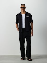 Black Jersey Print Short Sleeve Shirt - Image 3 of 9