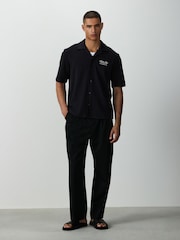 Black Jersey Print Short Sleeve Shirt - Image 4 of 9