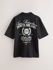 Black Jersey Print Short Sleeve Shirt - Image 7 of 9