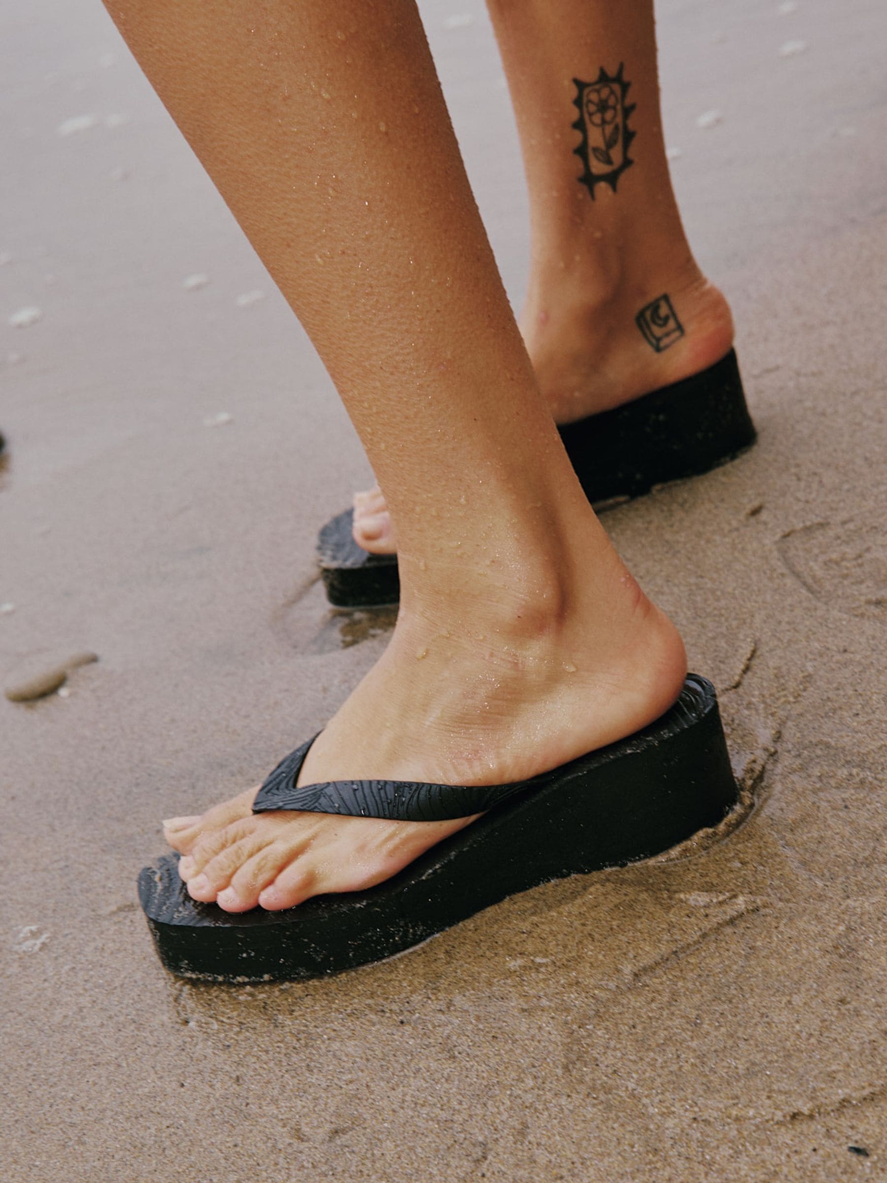 Buy Sleepers Black High Platform Wedge Flip Flops from Next USA