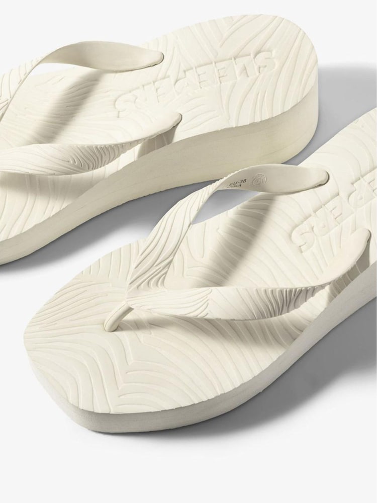 Cream - Sleepers High Platform Wedge Flip Flops - Bild 3 von 3