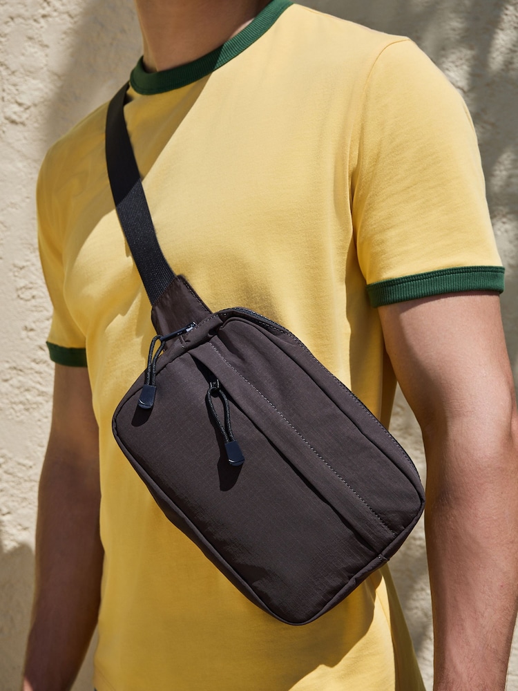 Brown Ripstop Crossbody Bag - Image 1 of 7