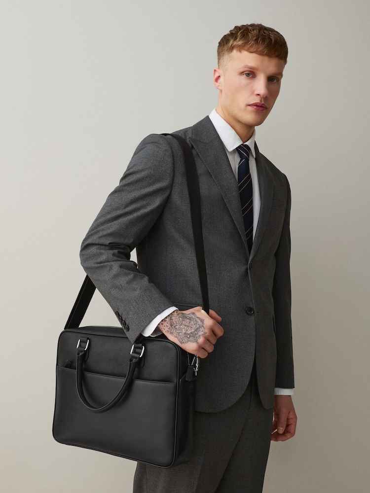 Black Signature Leather Briefcase - Image 1 of 3