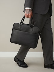 Black Signature Leather Briefcase - Image 2 of 3