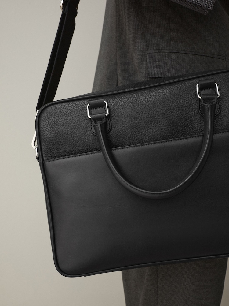 Black Signature Leather Briefcase - Image 3 of 3
