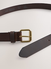 Chocolate Brown Casual Leather Belt With Roller Buckle - Image 3 of 3