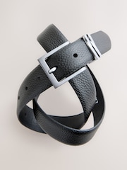 Black Grainy Leather Formal Belt With Gun Buckle With Twist Keeper - Image 2 of 3