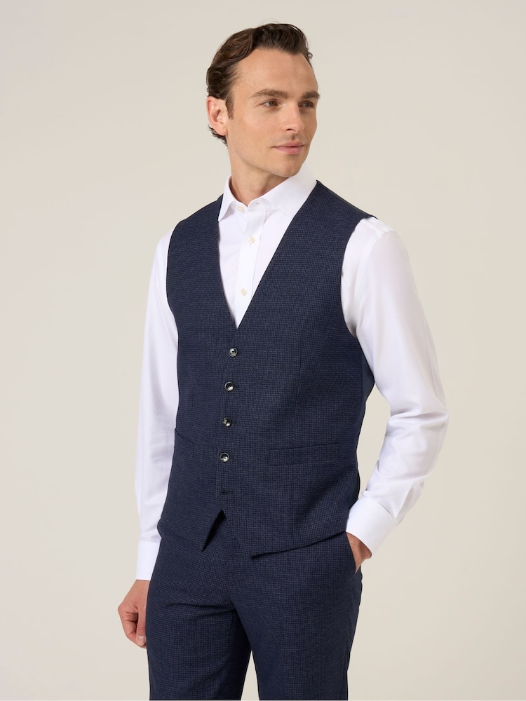 Skopes Blue Boyd Puppytooth Suit Waistcoat - Image 1 of 4