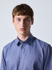 Azul marino - Cotton Rich Long Sleeve Formal Shirt - Imagen 1 de 9