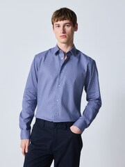 Azul marino - Cotton Rich Long Sleeve Formal Shirt - Imagen 4 de 9