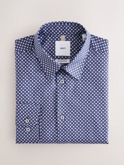 Azul marino - Cotton Rich Long Sleeve Formal Shirt - Imagen 7 de 9