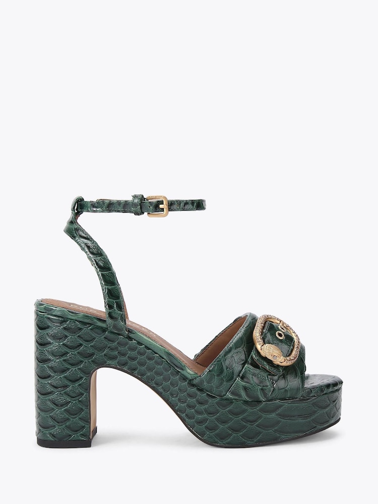 Kurt Geiger London Green Greenwich Platform Sandals - Image 1 of 4 Kurt Geiger London Green Greenwich Platform Sandals - Image 1 of 4