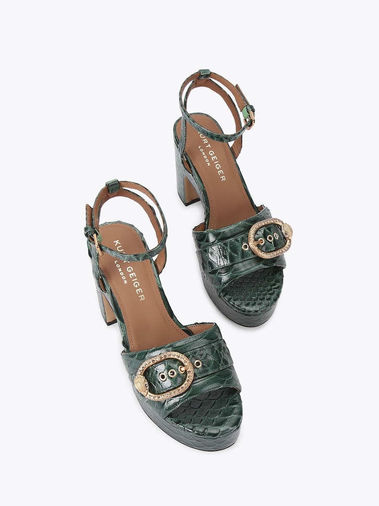 Kurt Geiger London Green Greenwich Platform Sandals - Image 2 of 4