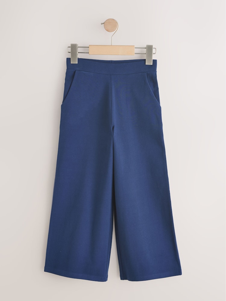 Navy Blue 1 Pack Wide Leg Jersey Trousers (3-16yrs) - Image 1 of 4