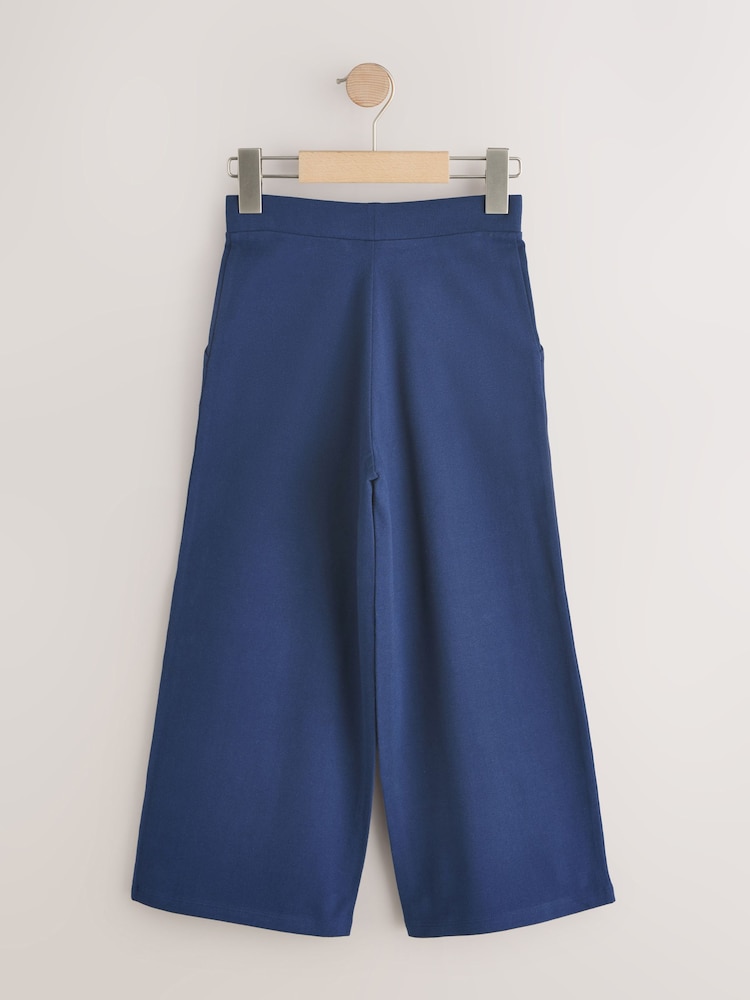 Navy Blue 1 Pack Wide Leg Jersey Trousers (3-16yrs) - Image 2 of 4