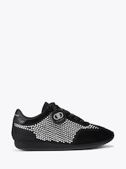 Anthrazitschwarz - Kurt Geiger London Chelsea Crystal Tag Black Trainers - Bild 1 von 4