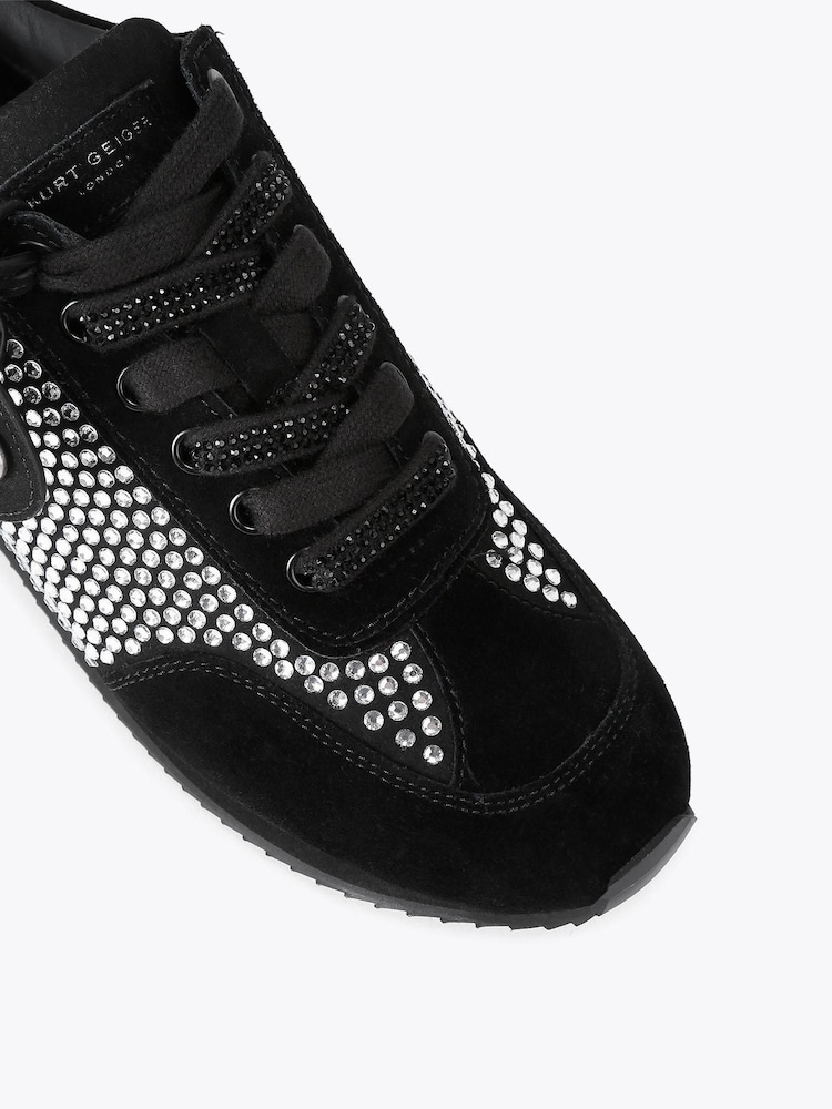 Kurt Geiger London Chelsea Crystal Tag Black Trainers - Image 4 of 4 Kurt Geiger London Chelsea Crystal Tag Black Trainers - Image 4 of 4