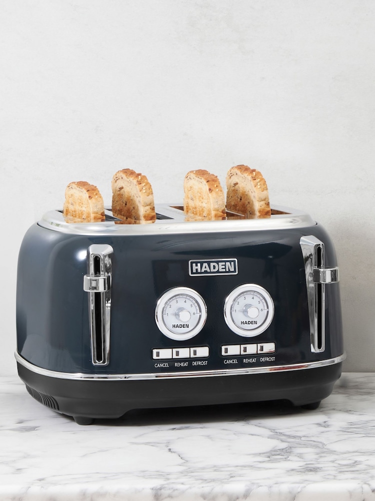Haden Steel Blue Jersey 4 Slice Toaster - Image 1 of 6