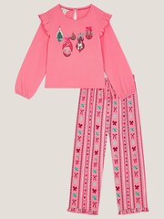 Monsoon Pink Christmas Bauble Pyjamas Set - Image 1 of 4