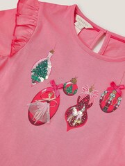 Monsoon Pink Christmas Bauble Pyjamas Set - Image 4 of 4