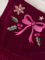 Monsoon Red Baby Top & Christmas Pinafore Dress Set - Image 3 of 3