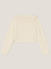 Monsoon Cream Embellished Collar Fuzzy Cardigan - Image 2 of 3