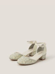 Monsoon Cream Glitter Embellished Two Part Heels - Image 1 of 3