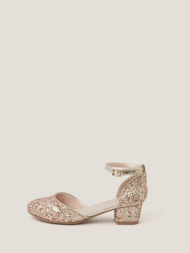 Monsoon Gold Glitter Two Part Heels - Image 1 of 3