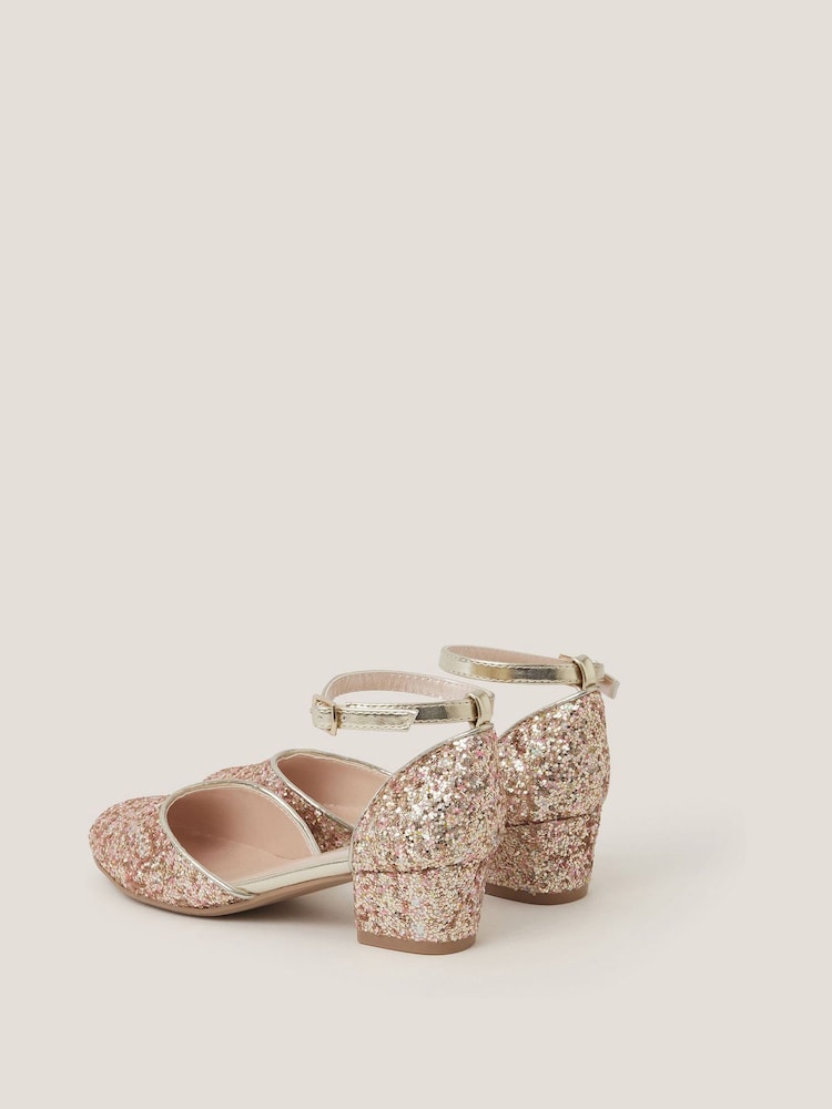 Monsoon Gold Glitter Two Part Heels - Image 2 of 3