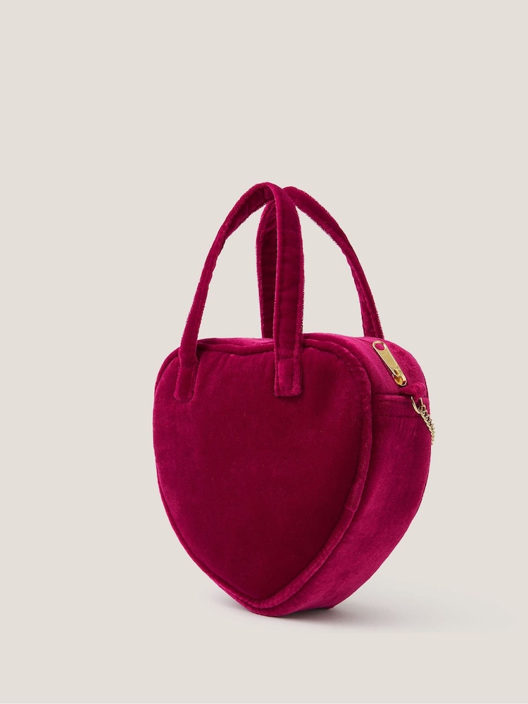 Monsoon Red Embroidered Initial Heart Bag - Image 2 of 4