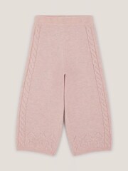 Monsoon Pink High Waist Cable Knit Trousers - Image 1 of 3