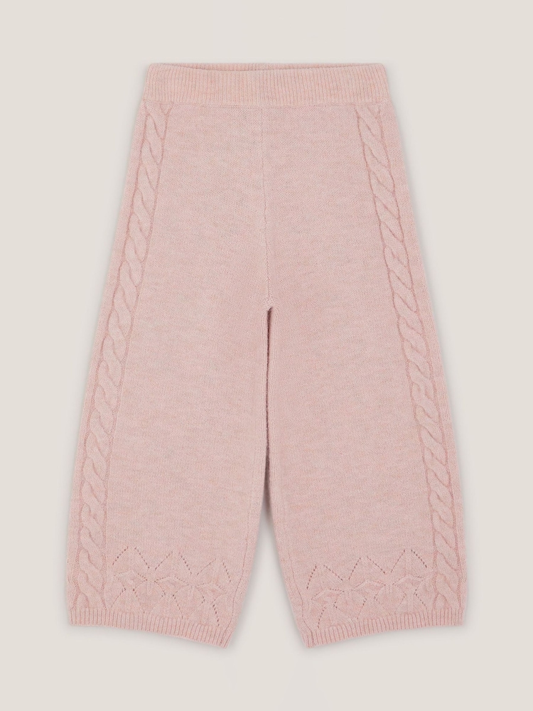 Monsoon Pink High Waist Cable Knit Trousers - Image 1 of 3