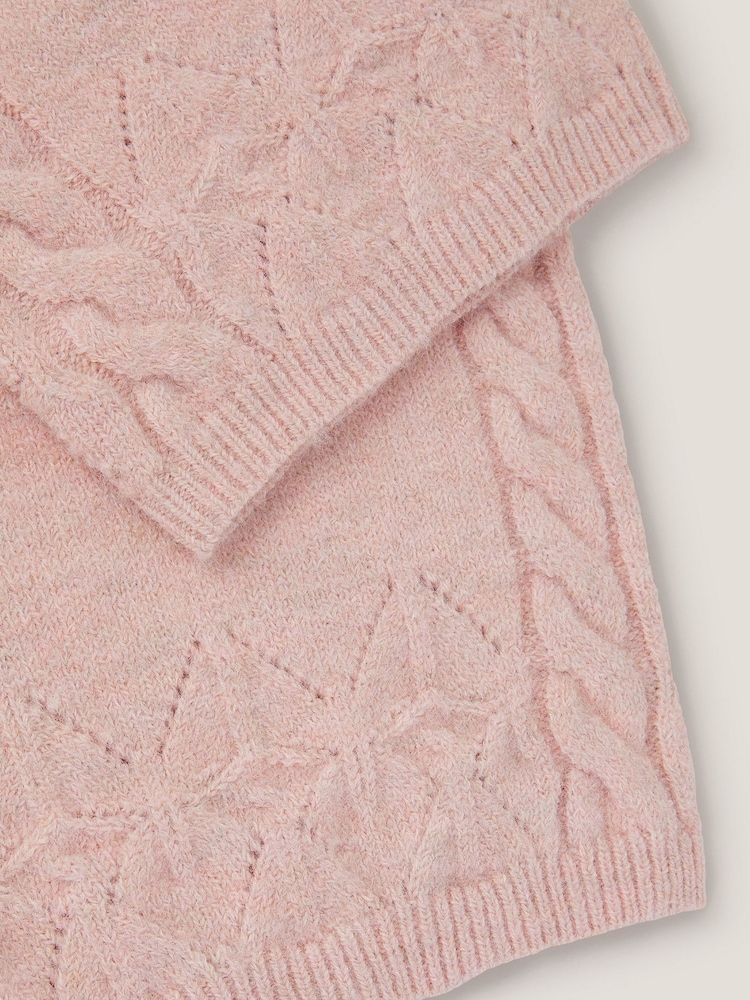 Monsoon Pink High Waist Cable Knit Trousers - Image 3 of 3