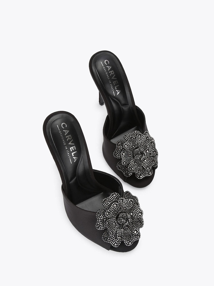Carvela Black Fiore Mule Sandals - Image 2 of 4