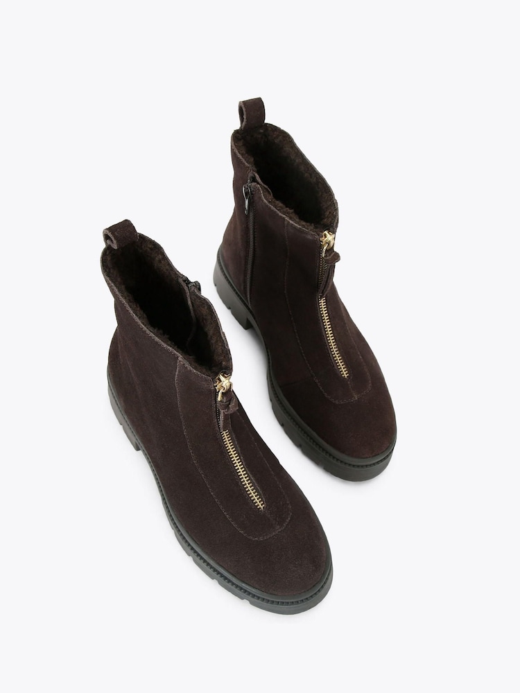 Carvela Brown Malfa Zip Ankle Boots - Image 2 of 4