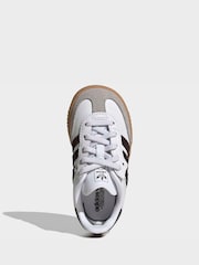 adidas Originals White/Black/Grey Samba OG Comfort Closure Elastic Lace Infant Trainers - Image 4 of 7