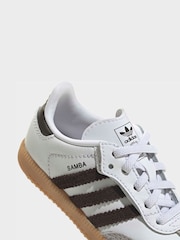 adidas Originals White/Black/Grey Samba OG Comfort Closure Elastic Lace Infant Trainers - Image 6 of 7