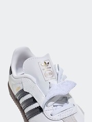 adidas Originals White/Black Samba OG Comfort Closure Elastic Lace Infant Trainers - Image 11 of 11