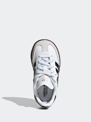 adidas Originals White/Black Samba OG Comfort Closure Elastic Lace Infant Trainers - Image 6 of 11