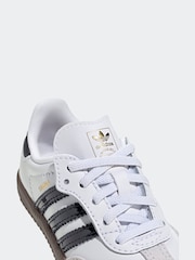 adidas Originals White/Black Samba OG Comfort Closure Elastic Lace Infant Trainers - Image 8 of 11
