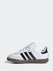 adidas Originals White/Black Samba OG Comfort Closure Elastic Lace Infant Trainers - Image 9 of 11
