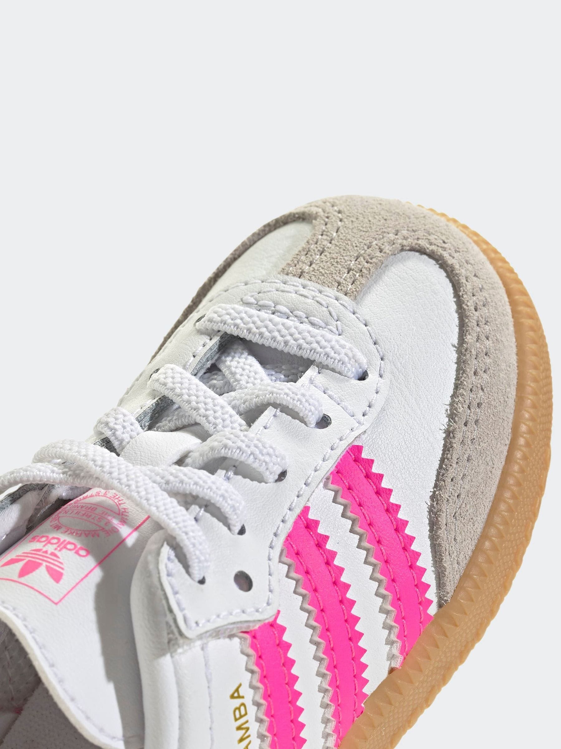 Buy adidas Originals White/Pink Samba OG Comfort Closure Elastic