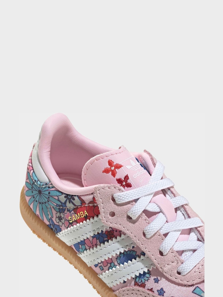 adidas gazelle silver green womens WOMENS ADIDAS SAMBAE FLORAL (WHITE/LINEN GREEN/GUM)